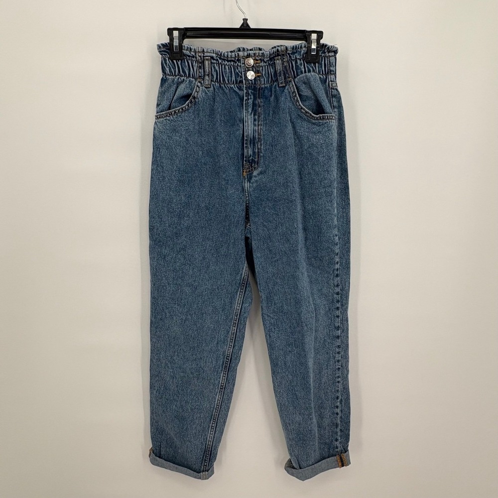HM Divided Womens Blue High Waist Paperbag Mom‎ Jeans Size 6 0870643 NEW